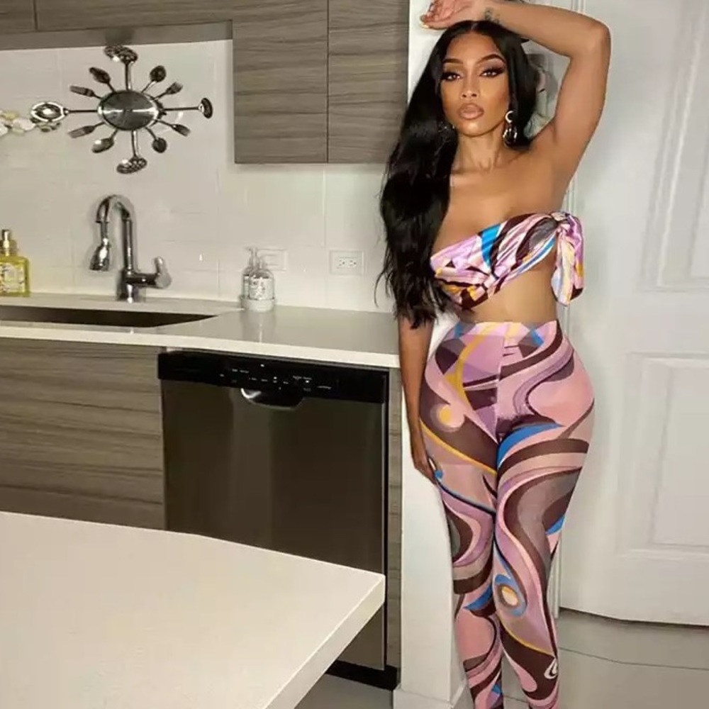 Satin Swirl Triangle Top